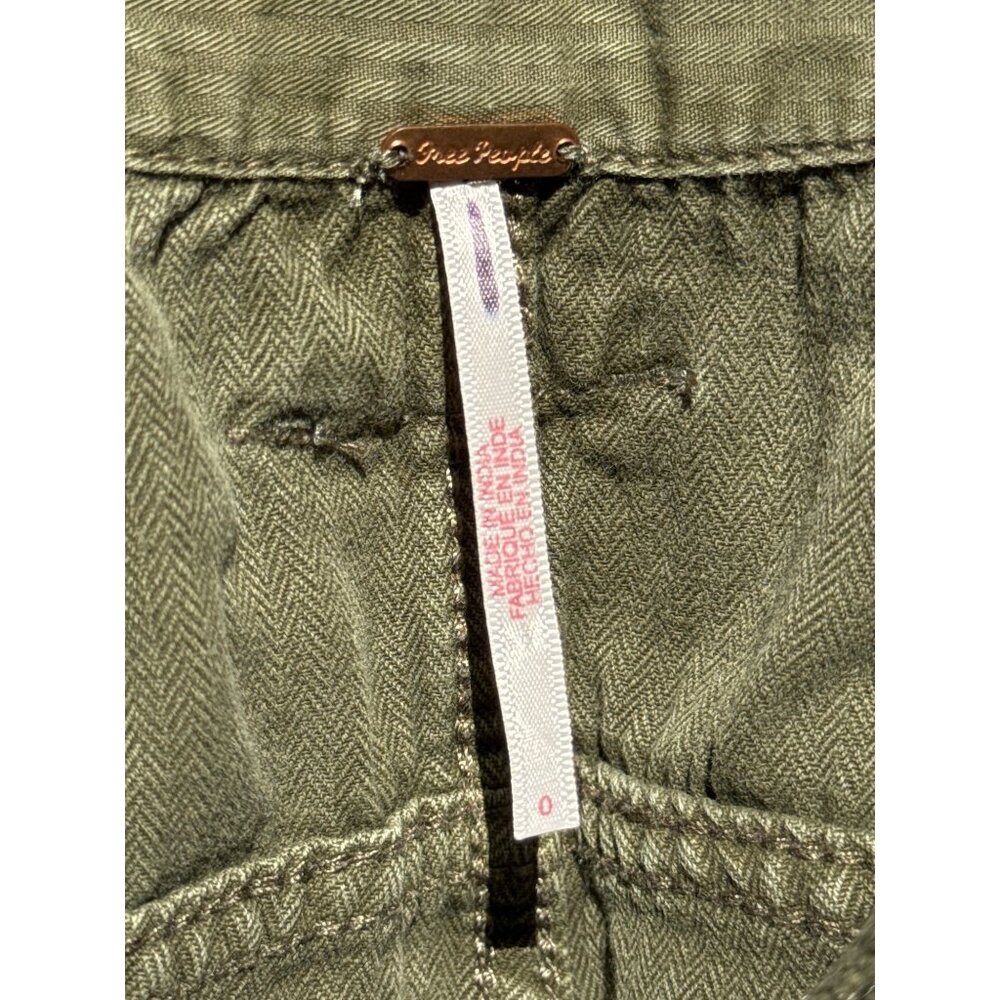 Free People‎ Cotton Olive Green Rule Breaker Slim Cargo Utility Pants 0 - Picture 4 of 13